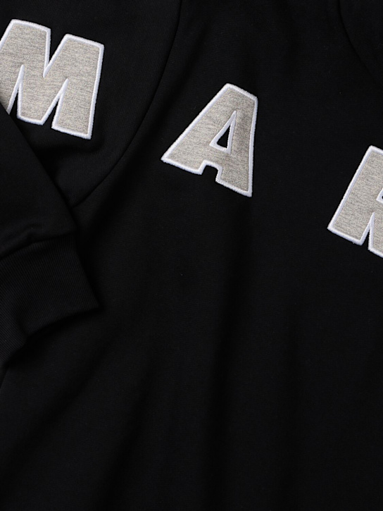 Marni Junior: Cotton logo sweatshirt hoodie - Black - kids-boys_1 | Luisa Via Roma