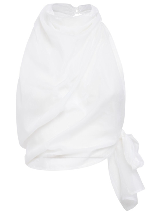 Diana Milkanova: Thea真丝混纺上衣 - 白色 - women_0 | Luisa Via Roma