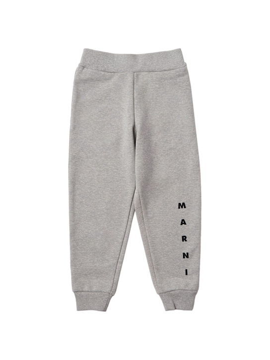 Marni Junior: Cotton pants - Gris - kids-girls_0 | Luisa Via Roma