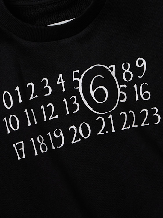 MM6 Maison Margiela: Cotton sweatshirt - Black - kids-boys_1 | Luisa Via Roma