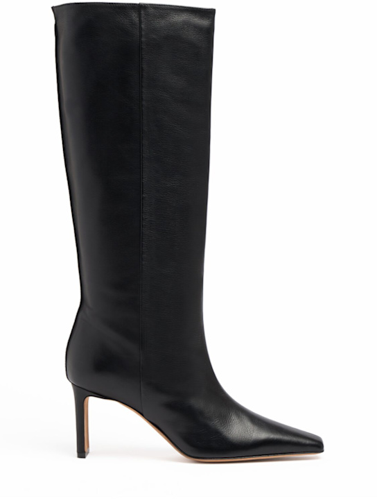 Katt Fore: 70mm Olympe high-cut leather boots - 黑色 - women_0 | Luisa Via Roma
