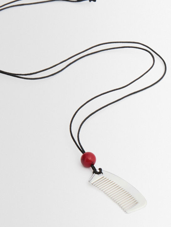 Louis Abel: Noema long necklace - Silver/Black - women_1 | Luisa Via Roma