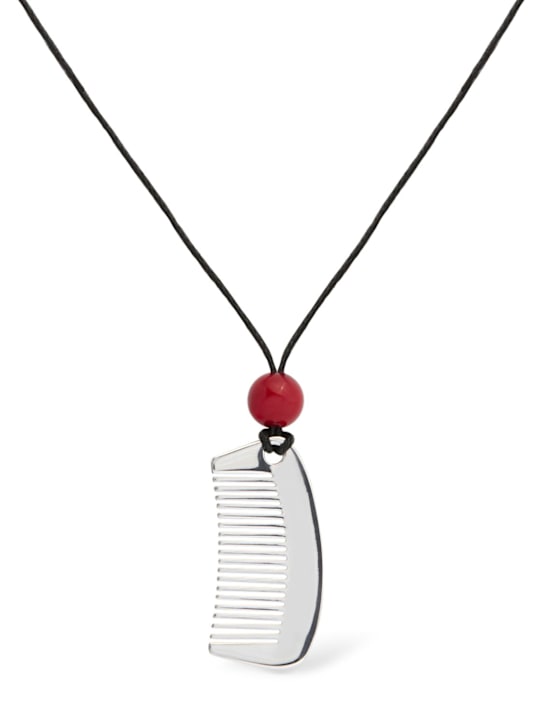Louis Abel: Noema long necklace - Silver/Black - women_0 | Luisa Via Roma