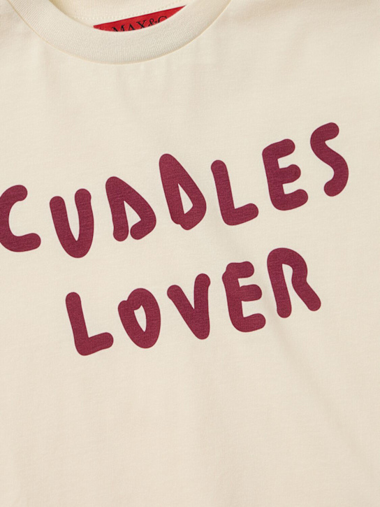 MAX&Co.: Embroidered cotton jersey t-shirt - 米黄色 - kids-girls_1 | Luisa Via Roma