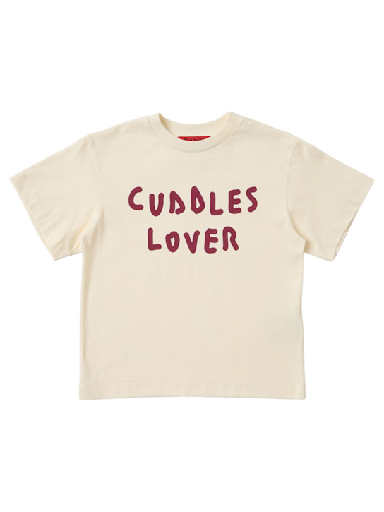 MAX&Co.: Embroidered cotton jersey t-shirt - 米黄色 - kids-girls_0 | Luisa Via Roma