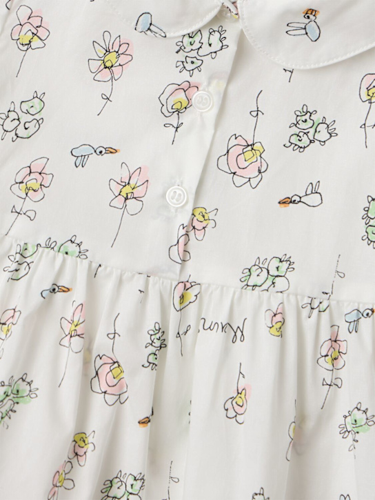 Marni Junior: Printed cotton dress - Wht/Multi - kids-girls_1 | Luisa Via Roma