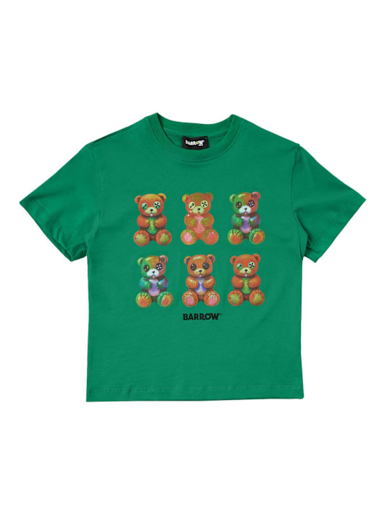 Barrow: Printed cotton jersey t-shirt - 그린 - kids-boys_0 | Luisa Via Roma
