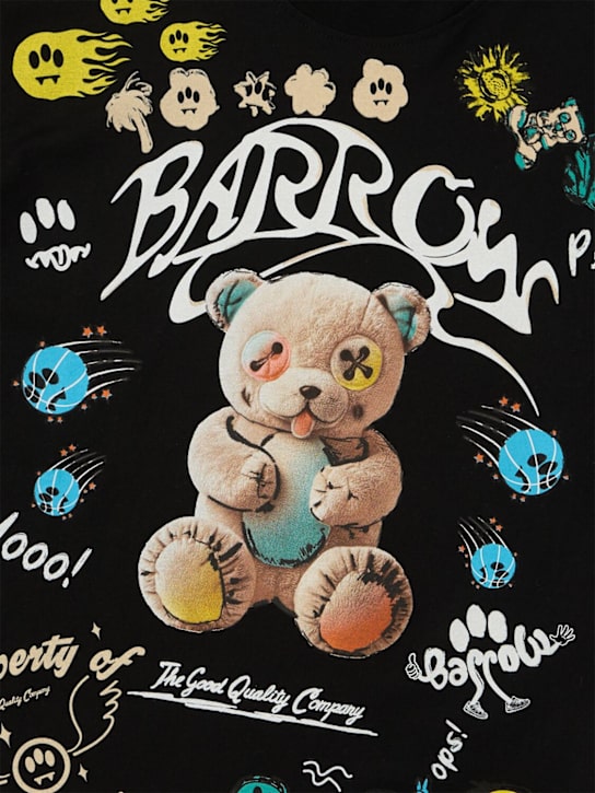 Barrow: Printed cotton jersey t-shirt - Black - kids-boys_1 | Luisa Via Roma