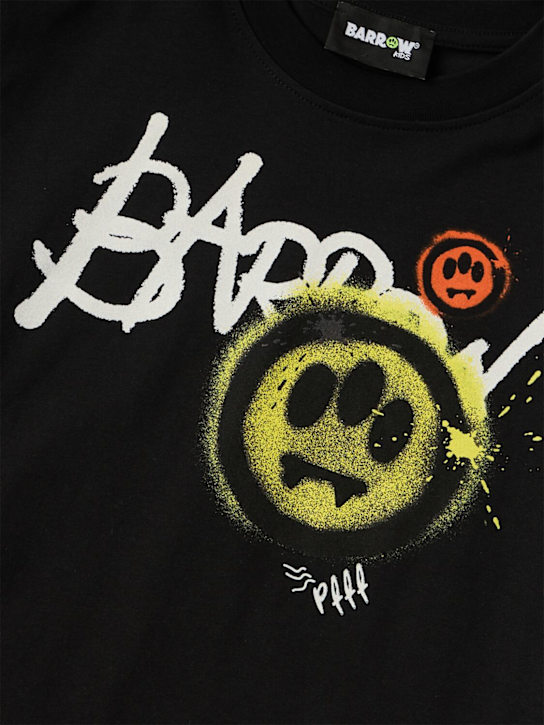 Barrow: Printed cotton jersey t-shirt - Black - kids-boys_1 | Luisa Via Roma
