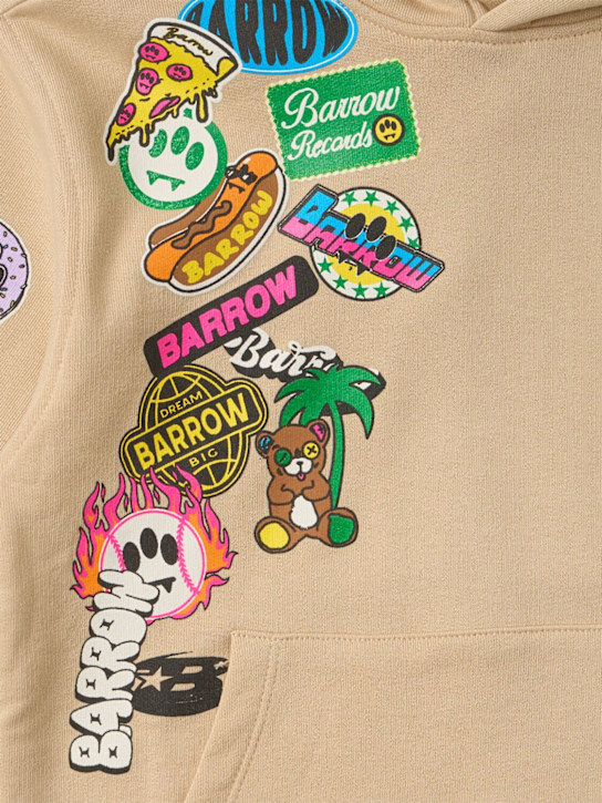 Barrow: Printed cotton hoodie - Beige - kids-boys_1 | Luisa Via Roma