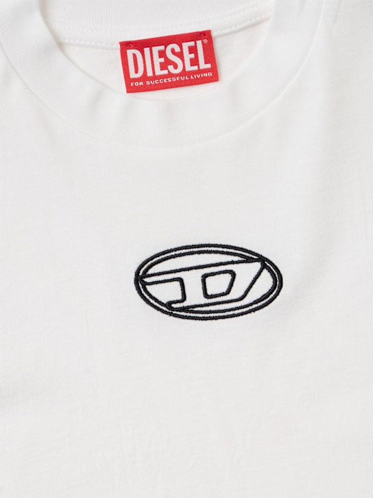 Diesel Kids: Printed cotton jersey t-shirt - White - kids-girls_1 | Luisa Via Roma