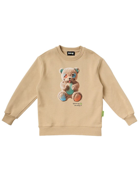 Barrow: Printed cotton sweatshirt - Beige - kids-boys_0 | Luisa Via Roma