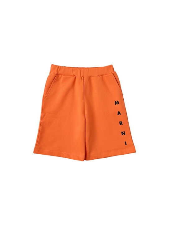 Marni Junior: Cotton shorts - 橙色 - kids-girls_0 | Luisa Via Roma