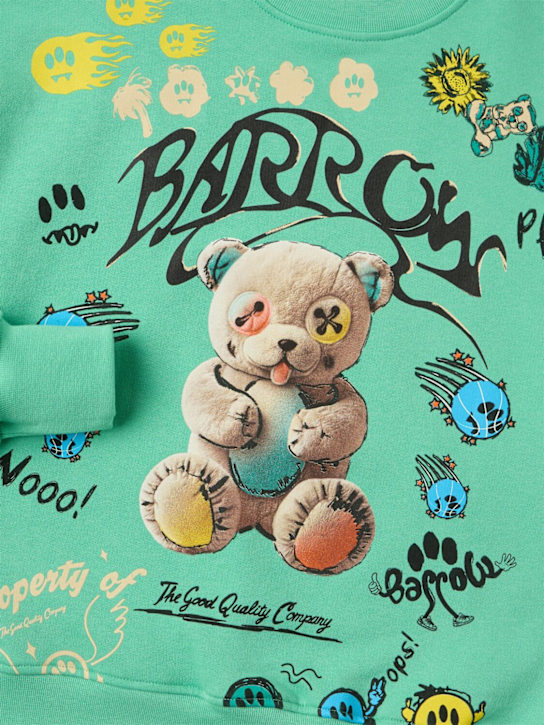 Barrow: Printed cotton sweatshirt - グリーン - kids-boys_1 | Luisa Via Roma
