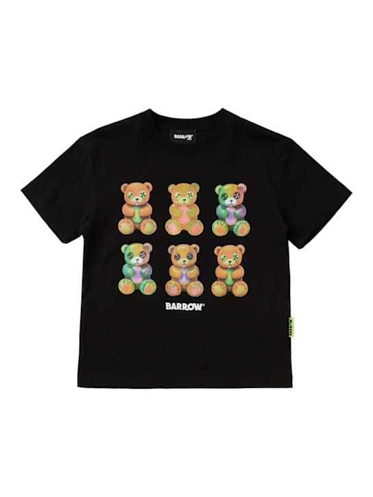 Barrow: Printed cotton jersey t-shirt - Black - kids-boys_0 | Luisa Via Roma