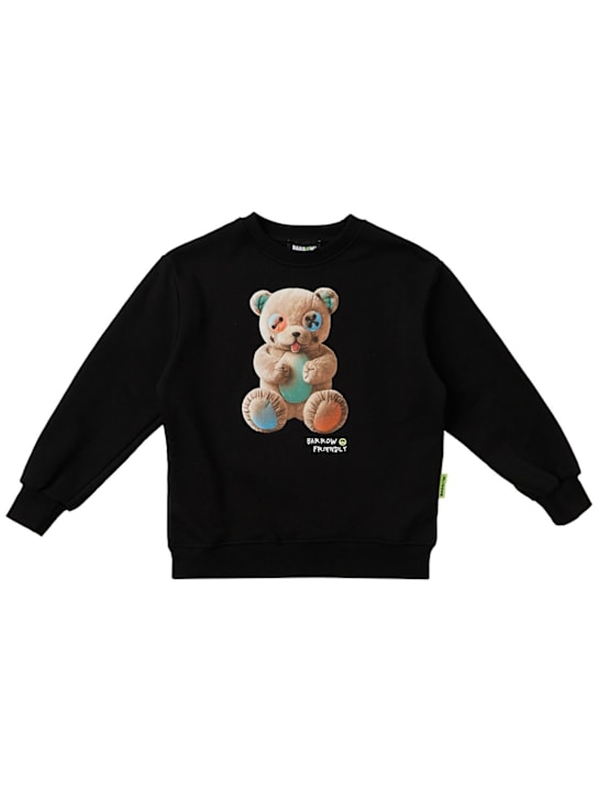 Barrow: Printed cotton sweatshirt - ブラック - kids-boys_0 | Luisa Via Roma