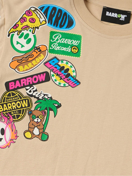 Barrow: Printed cotton jersey t-shirt - Beige - kids-boys_1 | Luisa Via Roma