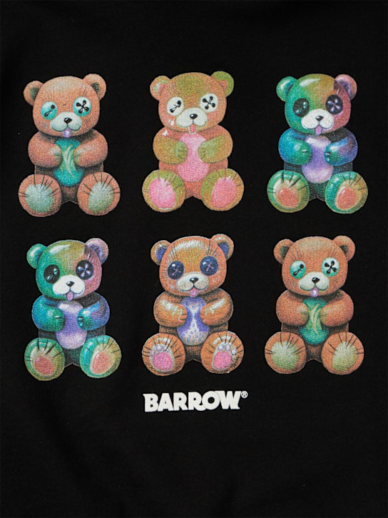 Barrow: Printed cotton hoodie - 黑色 - kids-boys_1 | Luisa Via Roma