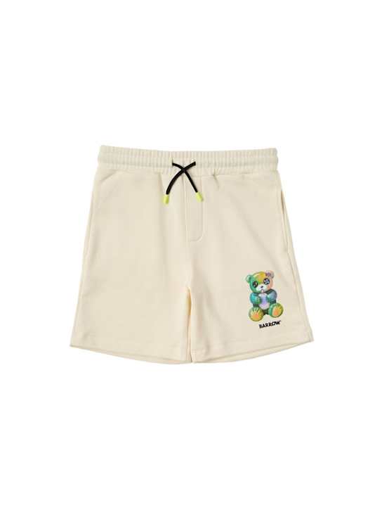 Barrow: Cotton sweat shorts - 米黄色 - kids-boys_0 | Luisa Via Roma