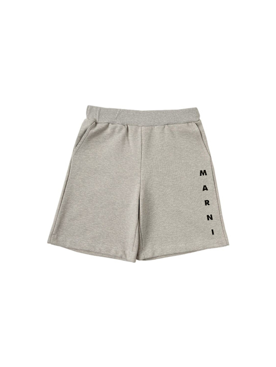 Marni Junior: Cotton shorts - Blanc - kids-boys_0 | Luisa Via Roma