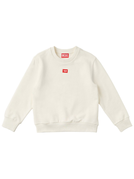 Diesel Kids: Logo cotton sweatshirt - Blanco - kids-boys_0 | Luisa Via Roma