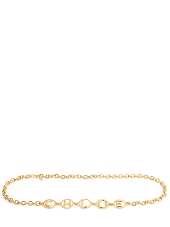 Chloé: Logo黄铜腰带 - 复古金色 - women_0 | Luisa Via Roma