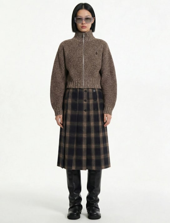 The Attico: Knit zip cardigan - Braun - women_1 | Luisa Via Roma