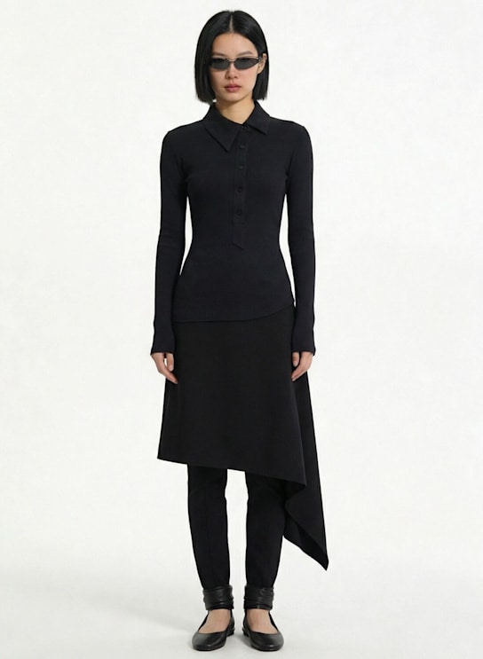 The Attico: Polo上衣 - 黑色 - women_1 | Luisa Via Roma