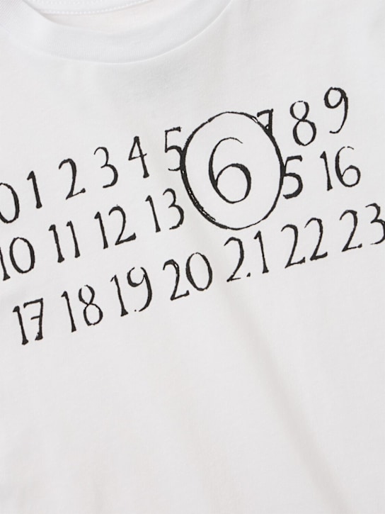 MM6 Maison Margiela: Cotton jersey t-shirt - Blanc - kids-boys_1 | Luisa Via Roma