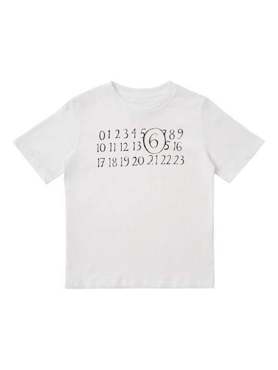 MM6 Maison Margiela: Cotton jersey t-shirt - Blanc - kids-boys_0 | Luisa Via Roma