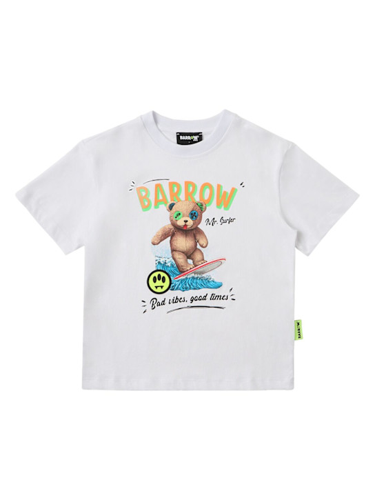 Barrow: Printed cotton jersey t-shirt - Blanc Cassé - kids-boys_0 | Luisa Via Roma