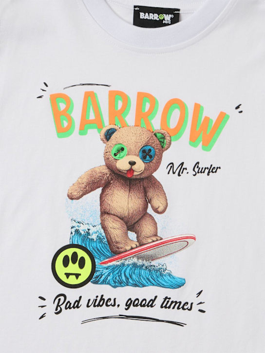 Barrow: Printed cotton jersey t-shirt - Blanc Cassé - kids-boys_1 | Luisa Via Roma