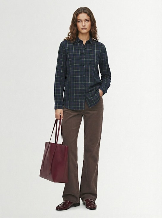Marie Marot: Maddie cotton shirt - Blue/Green - women_1 | Luisa Via Roma