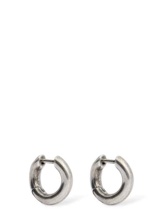Ann Demeulemeester: Mariela anatomic loop earrings - Antique Silver - men_0 | Luisa Via Roma
