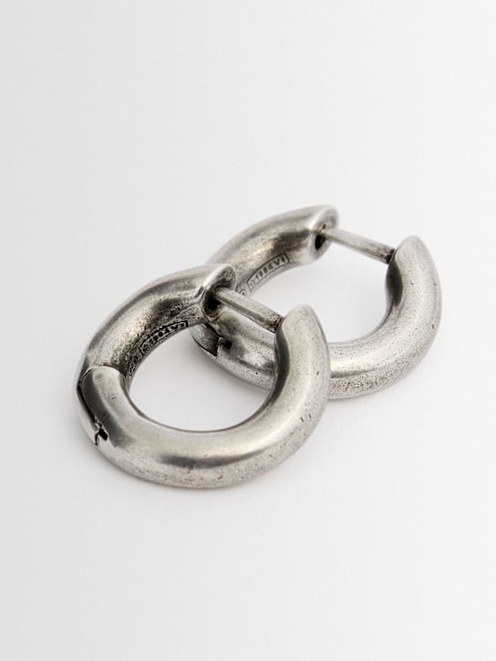 Ann Demeulemeester: Mariela anatomic loop earrings - Antique Silver - men_1 | Luisa Via Roma