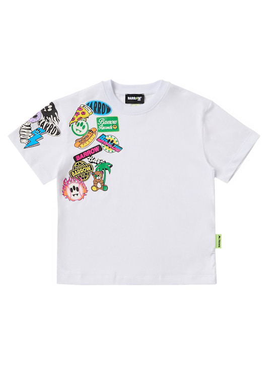 Barrow: Printed cotton jersey t-shirt - オフホワイト - kids-boys_0 | Luisa Via Roma
