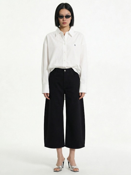 The Attico: 曲线设计短款牛仔裤 - 黑色 - women_1 | Luisa Via Roma