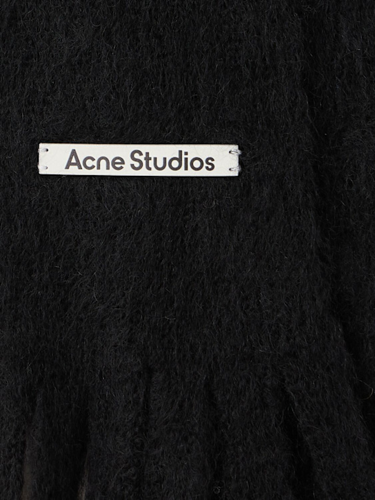 Acne Studios: Kinna skinny mohair blend scarf - 黑色 - women_1 | Luisa Via Roma