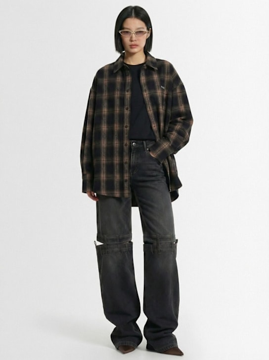 The Attico: 格纹棉质衬衫 - 棕色/多色 - women_1 | Luisa Via Roma