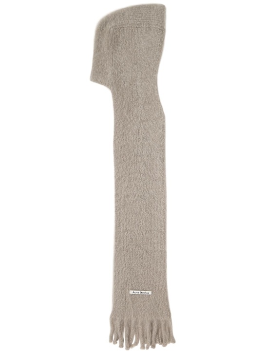 Acne Studios: Kooder mohair & wool scarf - 灰色 - women_0 | Luisa Via Roma