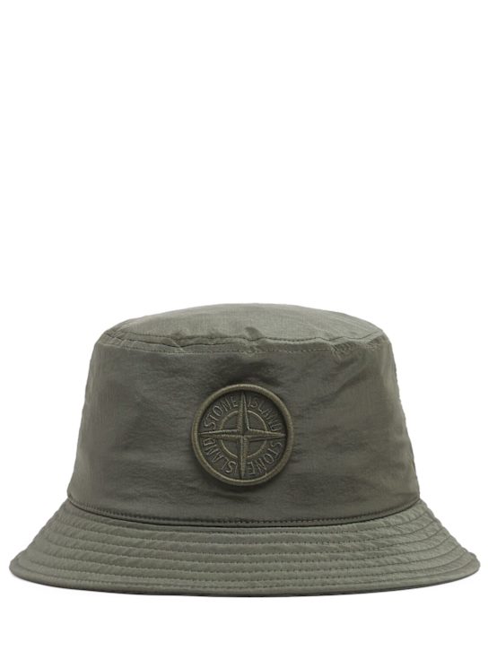 Stone Island: Logo尼龙渔夫帽 - Musk - men_0 | Luisa Via Roma