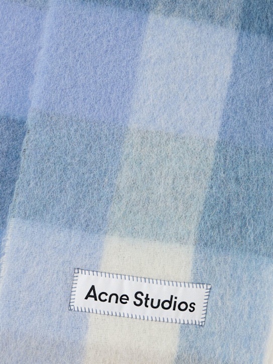 Acne Studios: Vally alpaca blend scarf - ブルー/ホワイト - women_1 | Luisa Via Roma