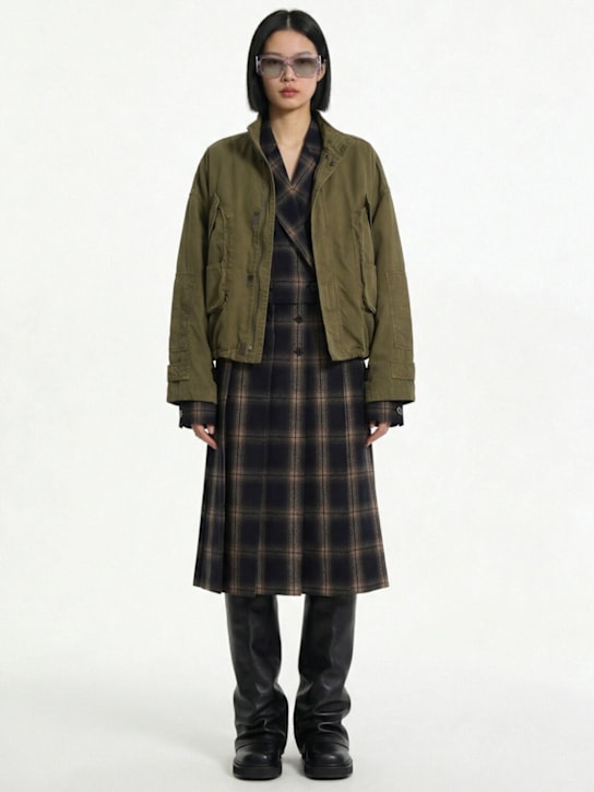 The Attico: Chaqueta bomber de lona - Verde Militar - women_1 | Luisa Via Roma