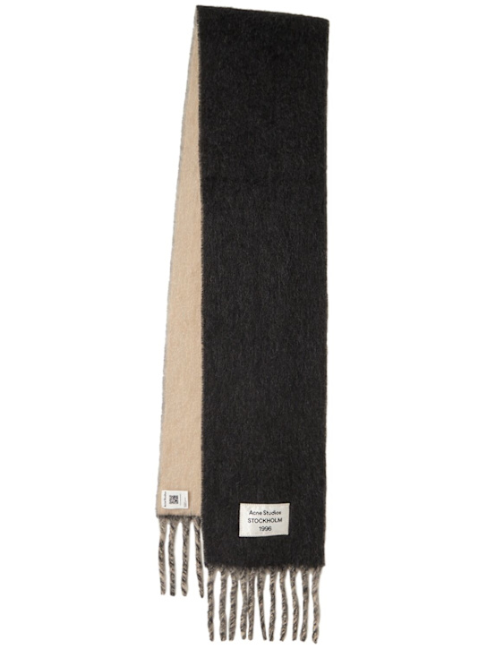 Acne Studios: Volly alpaca blend scarf - ベージュ/グレー - women_0 | Luisa Via Roma