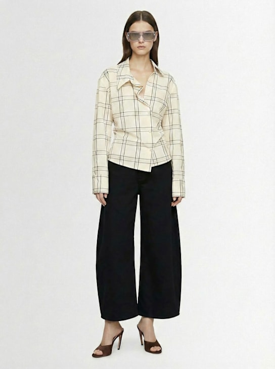 The Attico: Checked cotton shirt - Schwarz/Weiß - women_1 | Luisa Via Roma