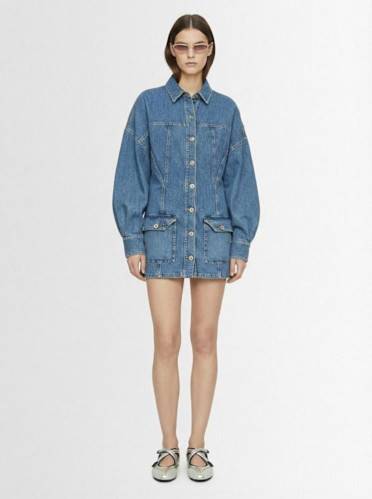 The Attico: 迷你牛仔连衣裙 - 蓝色 - women_1 | Luisa Via Roma