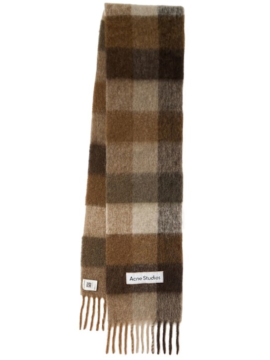 Acne Studios: Alpaca blend scarf - Dark Brown - men_0 | Luisa Via Roma