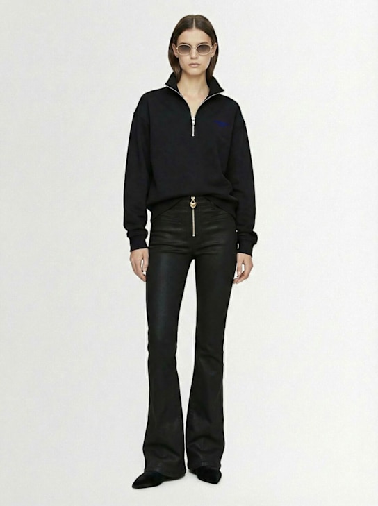 Dsquared2: Just Rightハーフジップコットンスウェットシャツ - ブラック - women_1 | Luisa Via Roma