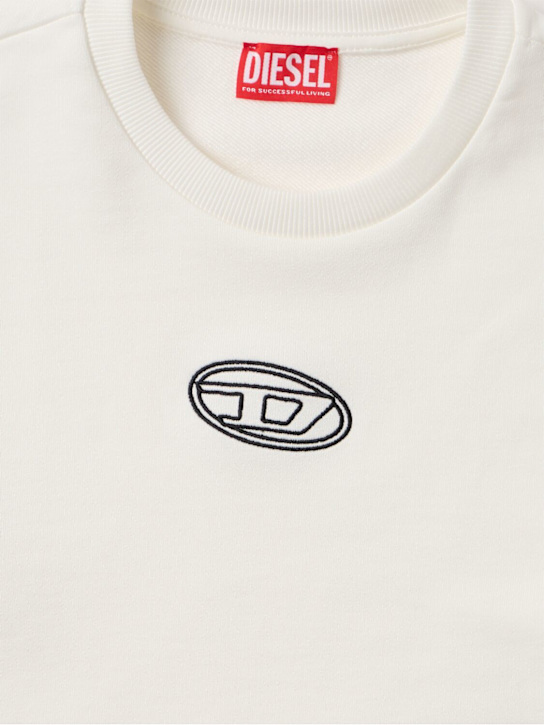 Diesel Kids: Logo cotton sweatshirt - White - kids-boys_1 | Luisa Via Roma