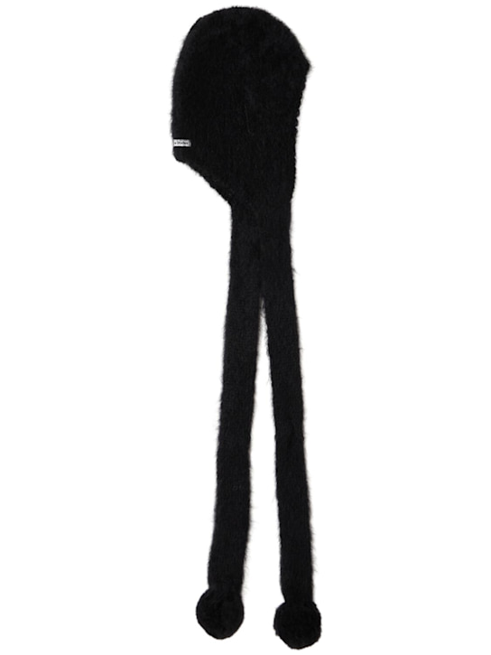 Acne Studios: Mohair & wool winter hat - Black - women_0 | Luisa Via Roma